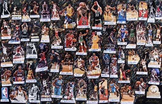 2017 NBA Legends of Basketball "We Made This Game" Multi-Signed Framed 40x60 Original Collage Artwork By Erika King-1 of 1 With 61 Signatures (Icon Art LOA & Beckett)